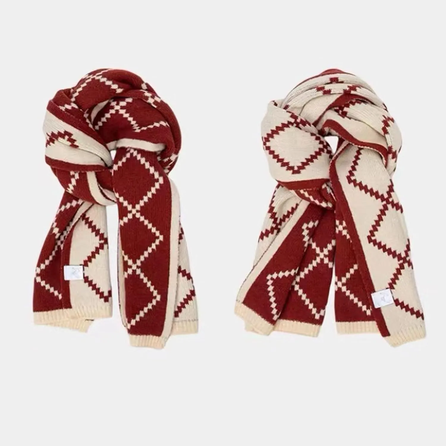 Women's Winter Knitted Large Wraps Soft Cashmere Feel Throw Argyle Scarfs Shawls & Wraps for Christmas