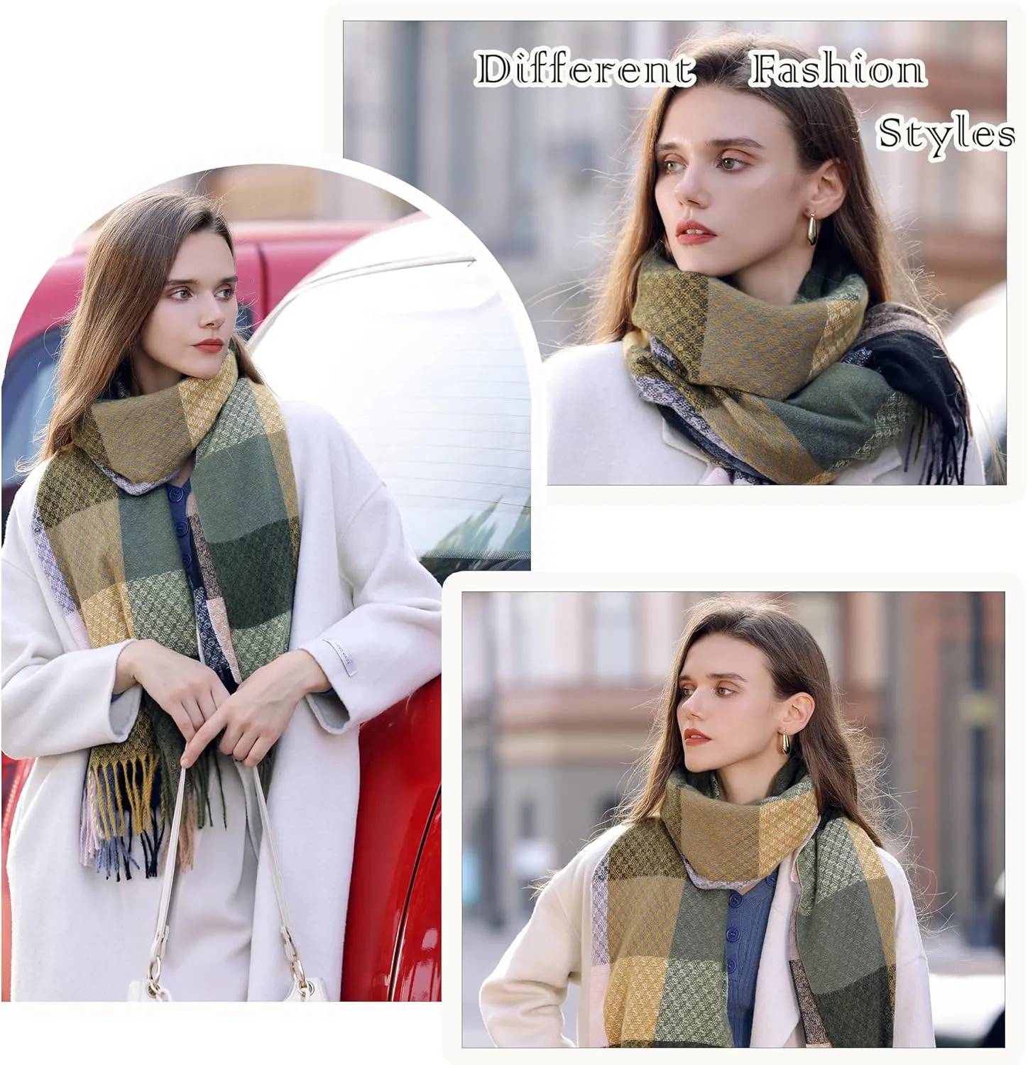 Women's Winter Scarf Fashion Pashmina Shawls and Wraps Soft Warm Long Large Scarf