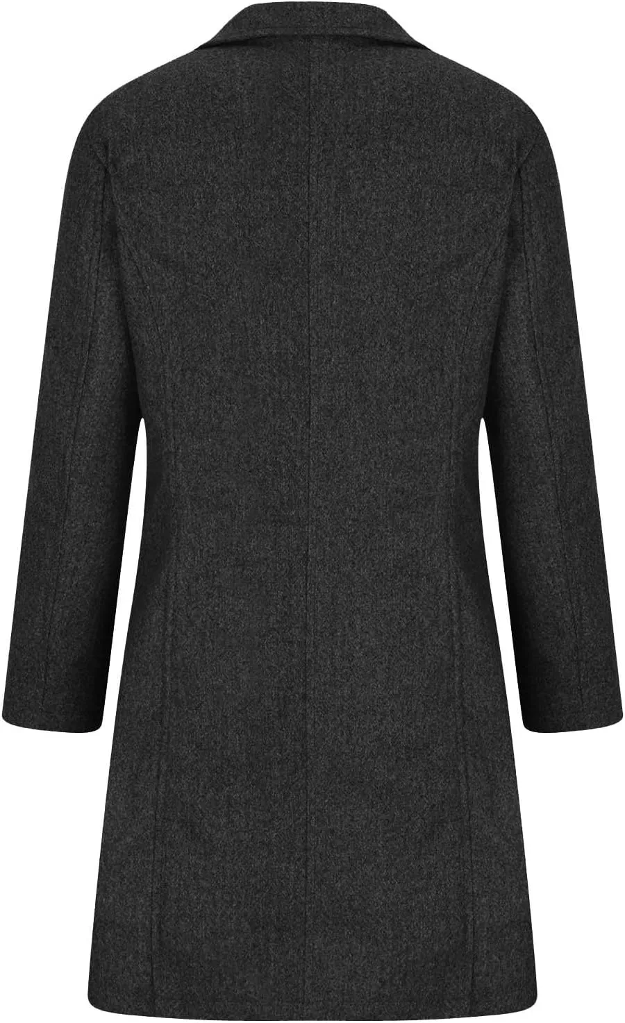 Womens Winter Wool Blend Coats Dressy Pea Coats Classic Lapel Wool Single Breasted Long Coat Dress Trench Coats