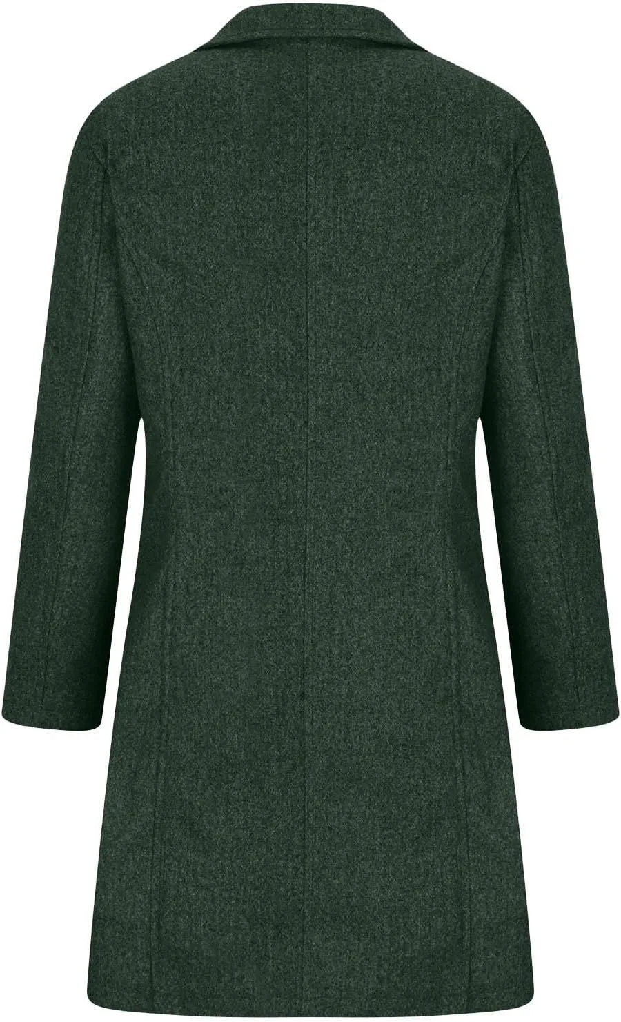 Womens Winter Wool Blend Coats Dressy Pea Coats Classic Lapel Wool Single Breasted Long Coat Dress Trench Coats