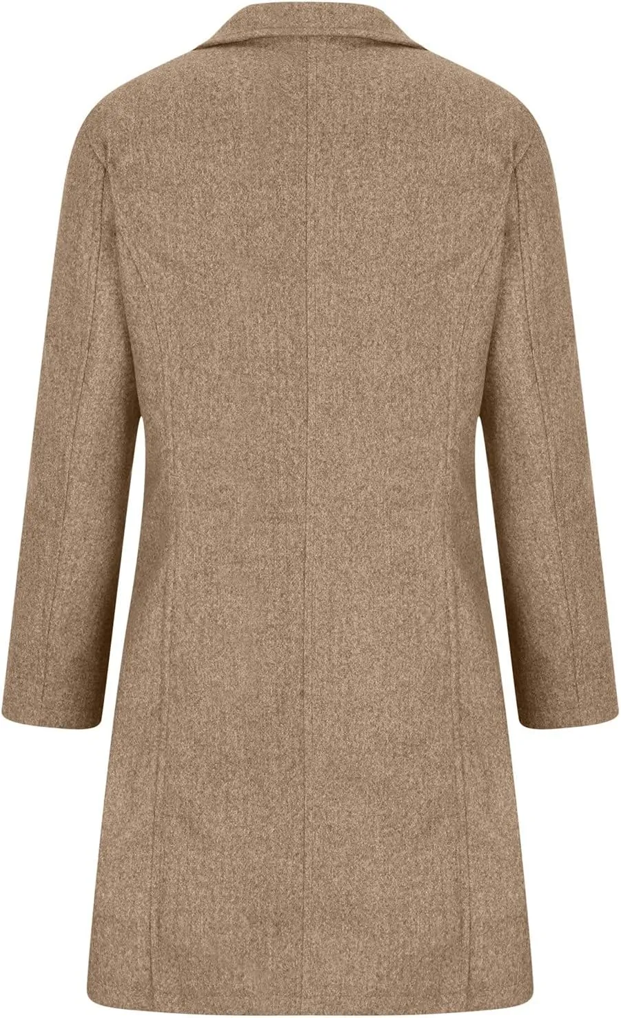 Womens Winter Wool Blend Coats Dressy Pea Coats Classic Lapel Wool Single Breasted Long Coat Dress Trench Coats
