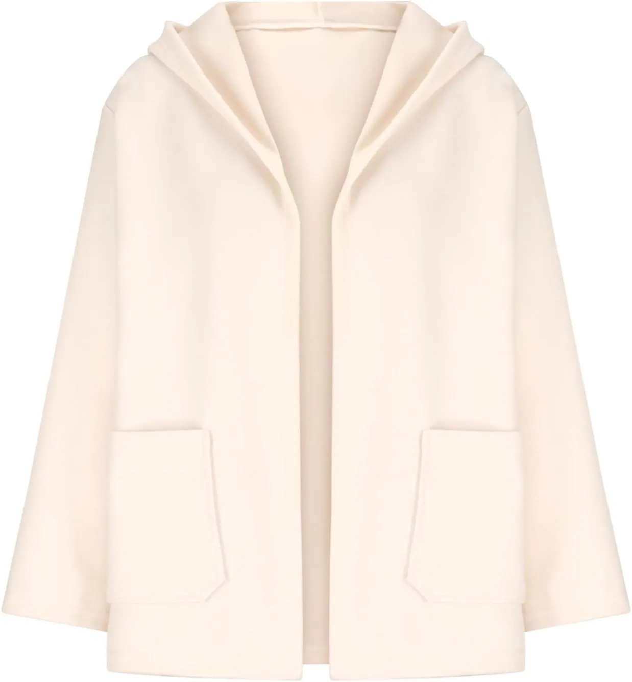 Womens Wool Blend Coats Warm Winter Coats Hooded Classic Casual Long Sleeve Open Front Cardigan Oversized Trench Coats