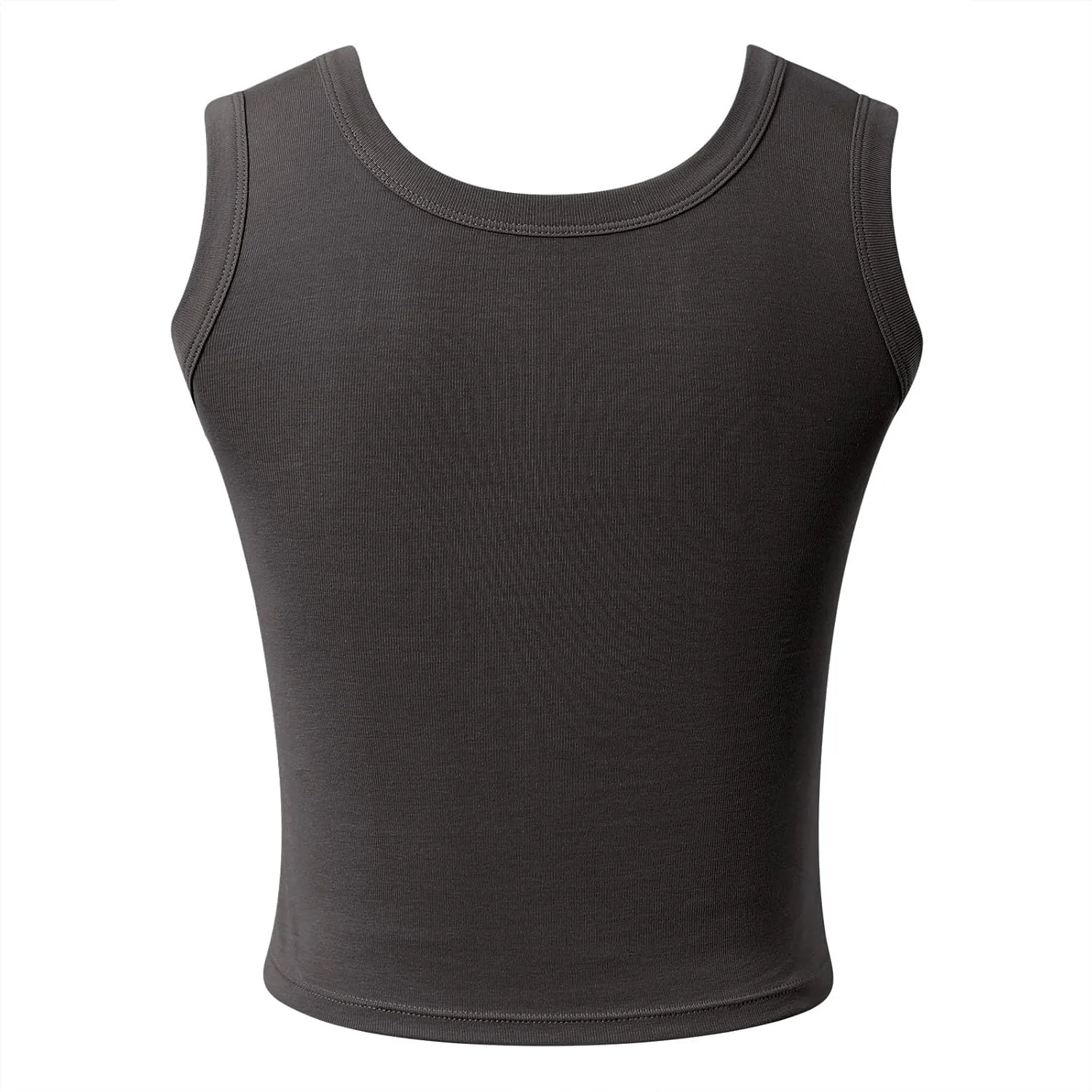 Women's Y2K Square Neck Tanks Built-in Bra Ribbed Yoga Camisoles with Breathable Mesh Gym-to-Street Crop Tops