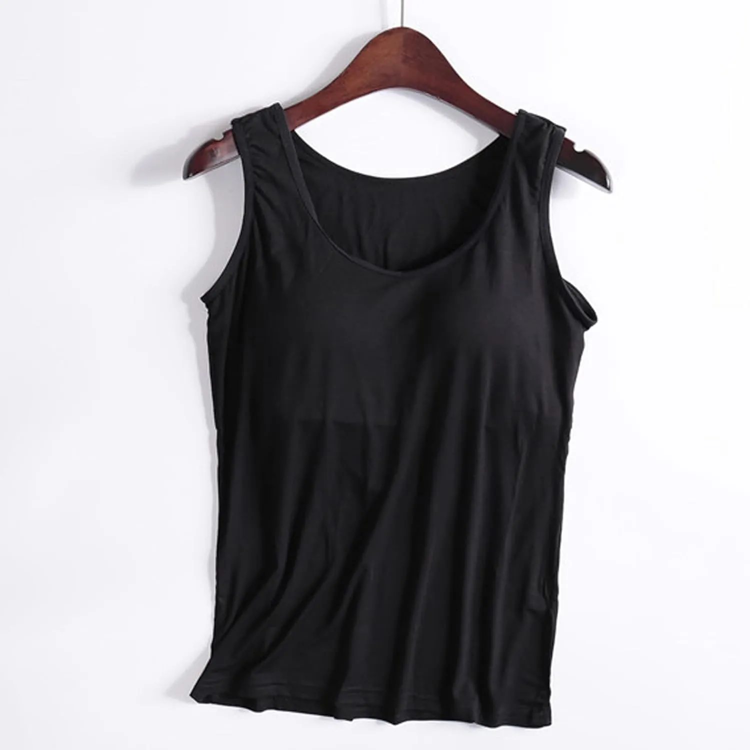 Workout Tank Tops for Women with Built in Bras Padded Modal Breathable Solid Basic Tanks Plus Size Casual Running Yoga Shirts