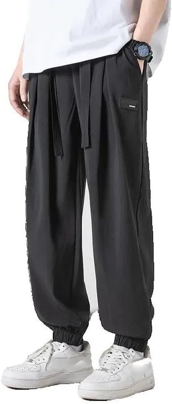Xingfenly Streetwear Pants Summer Sports Joggers Casual Loose Straight Sweatpants Waffle Wide-Leg Jogging Trousers