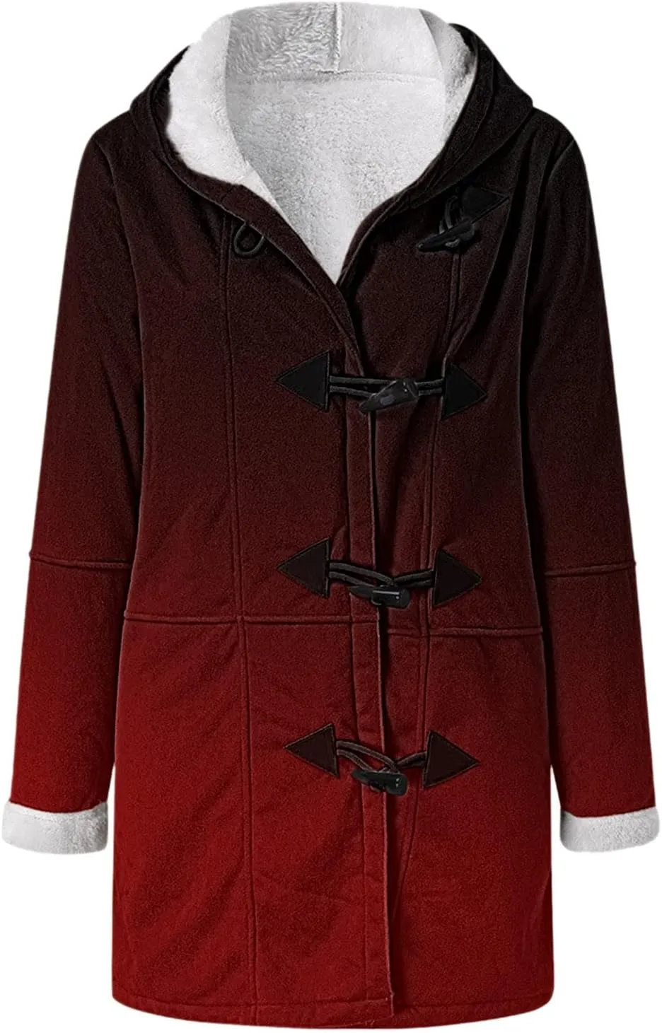 XUETON Women's Warm Winter Coat Full Zip Thick Fleece Lined Plush Hooded Jackets Utility Anorak Safari Coat