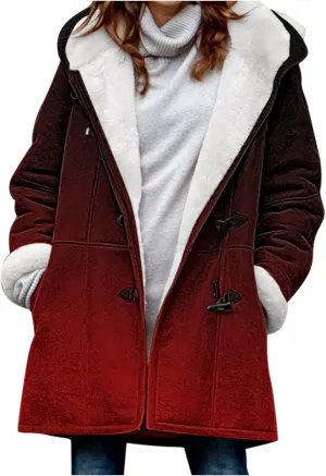 XUETON Women's Warm Winter Coat Full Zip Thick Fleece Lined Plush Hooded Jackets Utility Anorak Safari Coat
