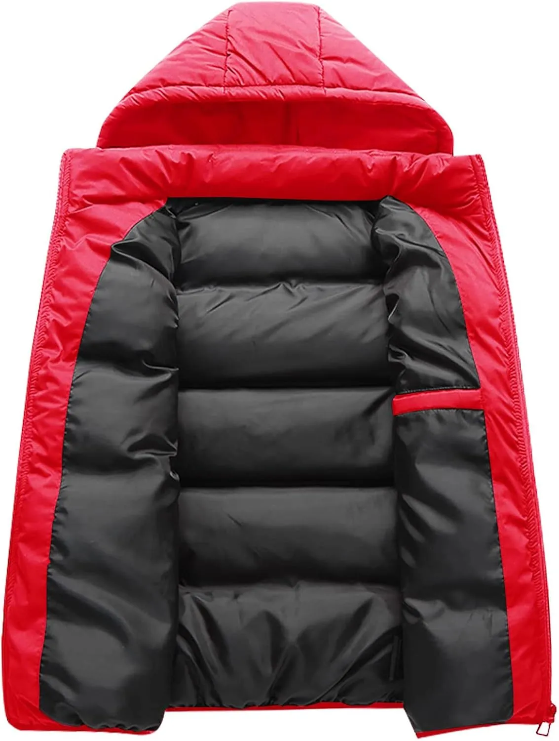 Ymosrh Mens Casual Winter Vest Lightweight Water Resistant Quilted Hooded Puffer Vest Jacket Fall Coat with Hood, S-2XL