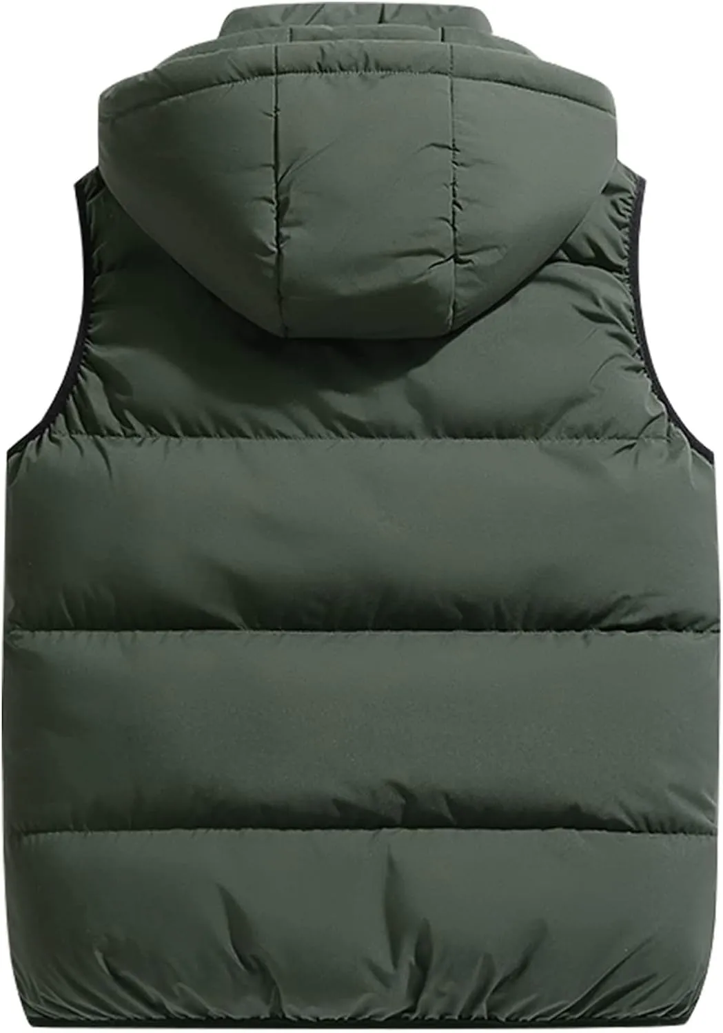 Ymosrh Mens Casual Winter Vest Lightweight Water Resistant Quilted Hooded Puffer Vest Jacket Fall Coat with Hood, S-2XL