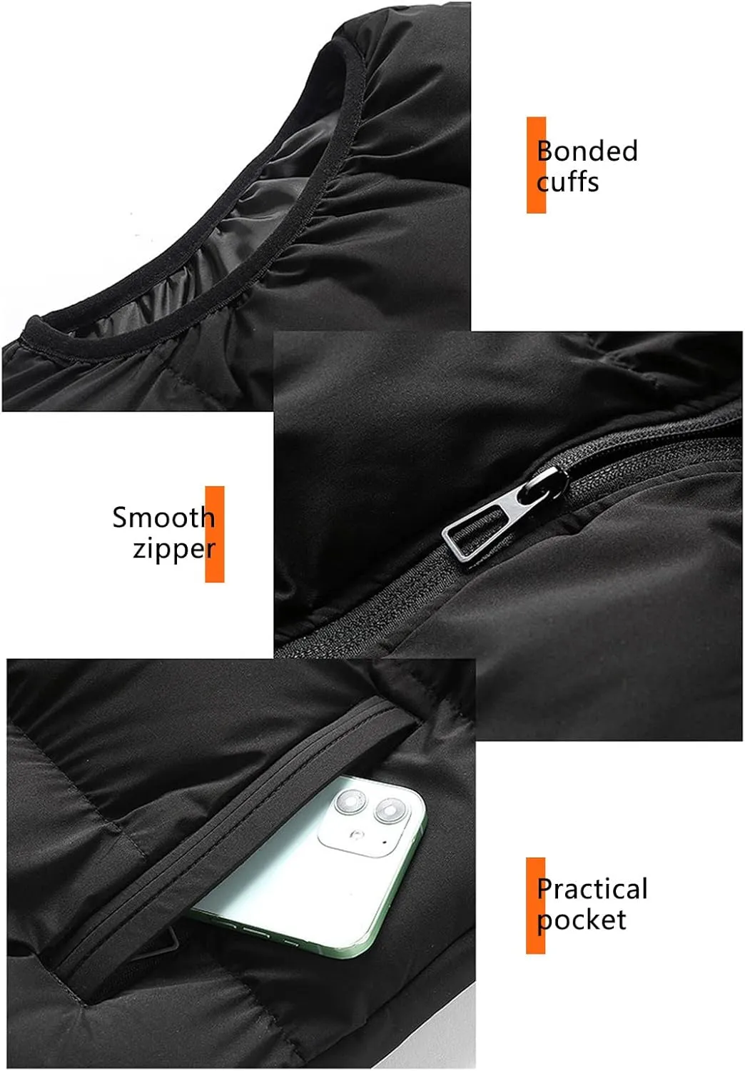 Ymosrh Mens Casual Winter Vest Lightweight Water Resistant Quilted Hooded Puffer Vest Jacket Fall Coat with Hood, S-2XL