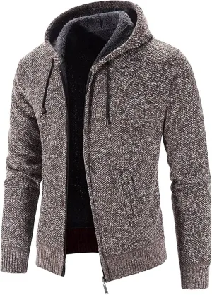 Ymosrh Mens Jackets Men's Fashion Leisure Long Sleeve Warm Solid Color Hooded Jackets Tops Jackets
