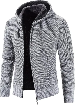 Ymosrh Mens Jackets Men's Fashion Leisure Long Sleeve Warm Solid Color Hooded Jackets Tops Jackets