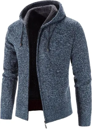 Ymosrh Mens Jackets Men's Fashion Leisure Long Sleeve Warm Solid Color Hooded Jackets Tops Jackets