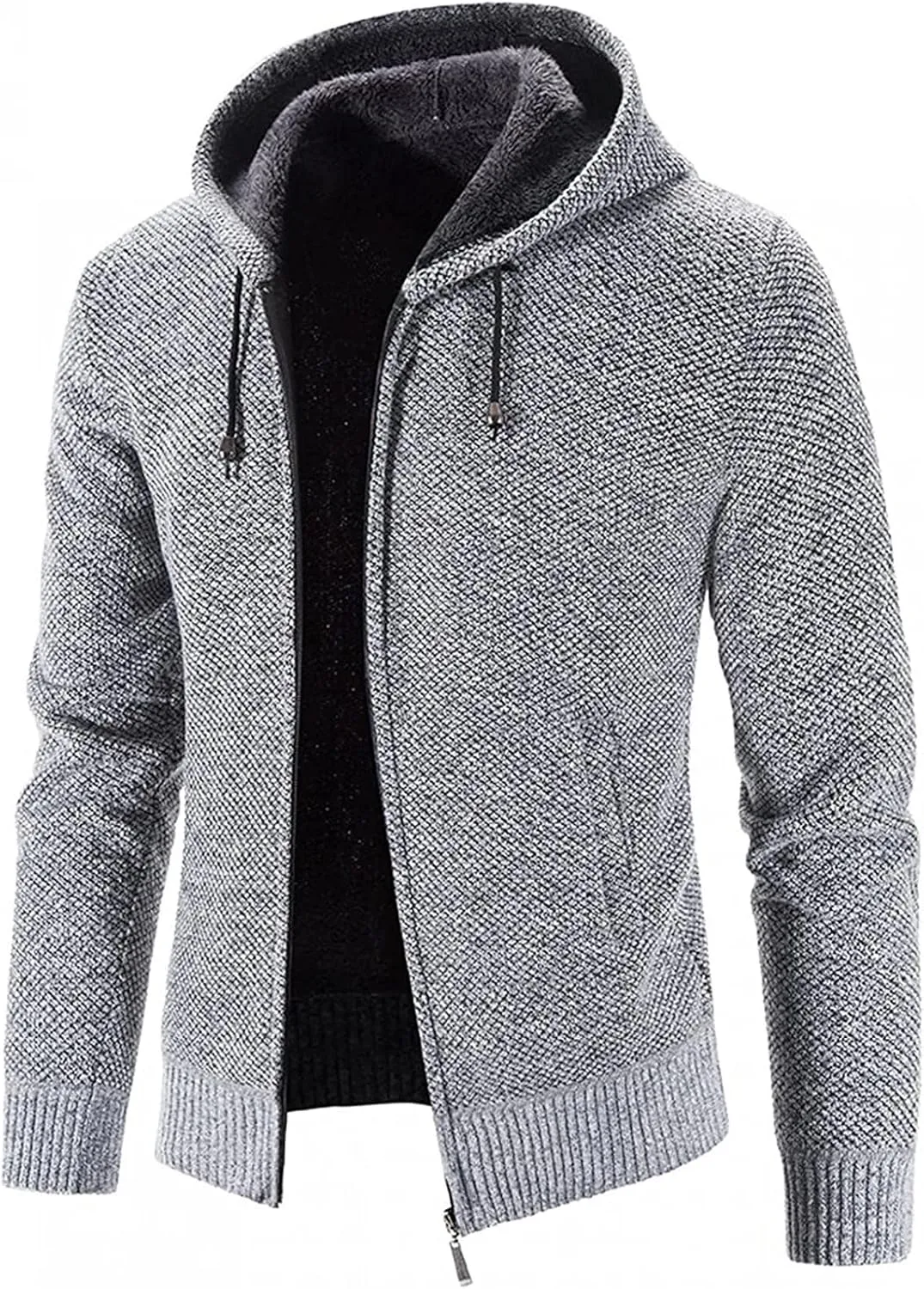 Ymosrh Mens Jackets Men's Fashion Leisure Long Sleeve Warm Solid Color Hooded Jackets Tops Jackets