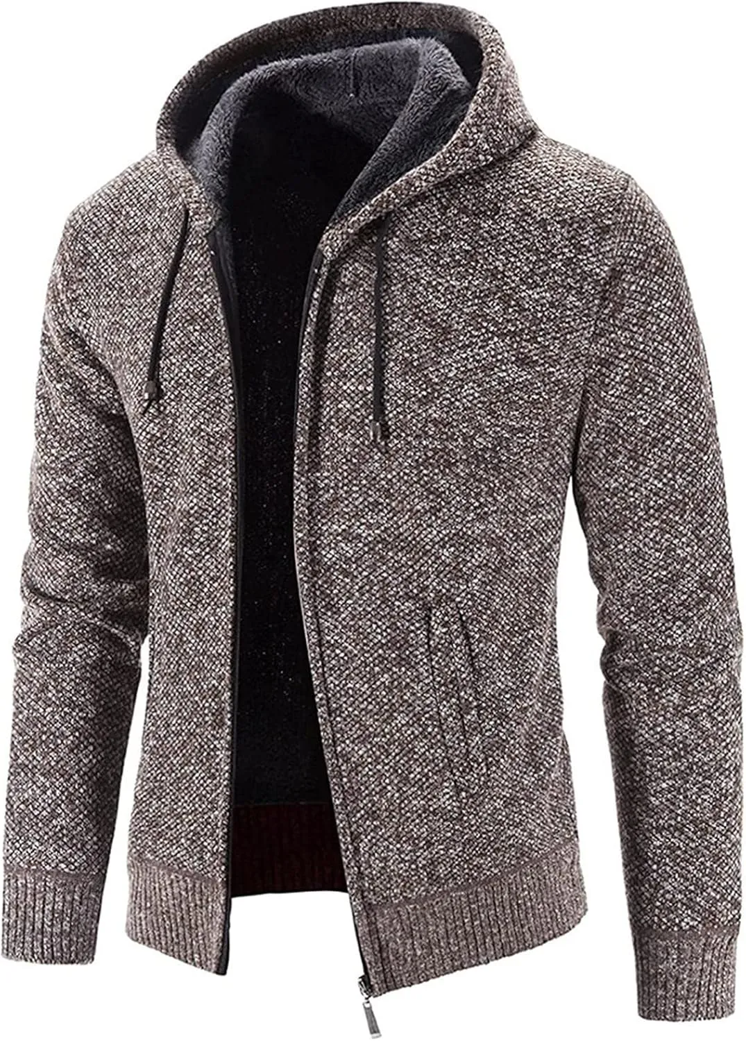 Ymosrh Mens Jackets Men's Fashion Leisure Long Sleeve Warm Solid Color Hooded Jackets Tops Jackets