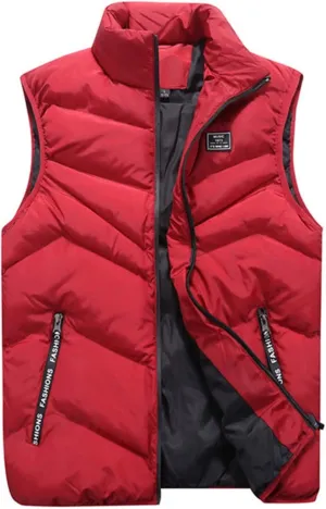 Ymosrh Men's Puffer Vest Outdoor Casual Stand Collar Vests for Padded Jacket Coat Vest Light, S-4XL