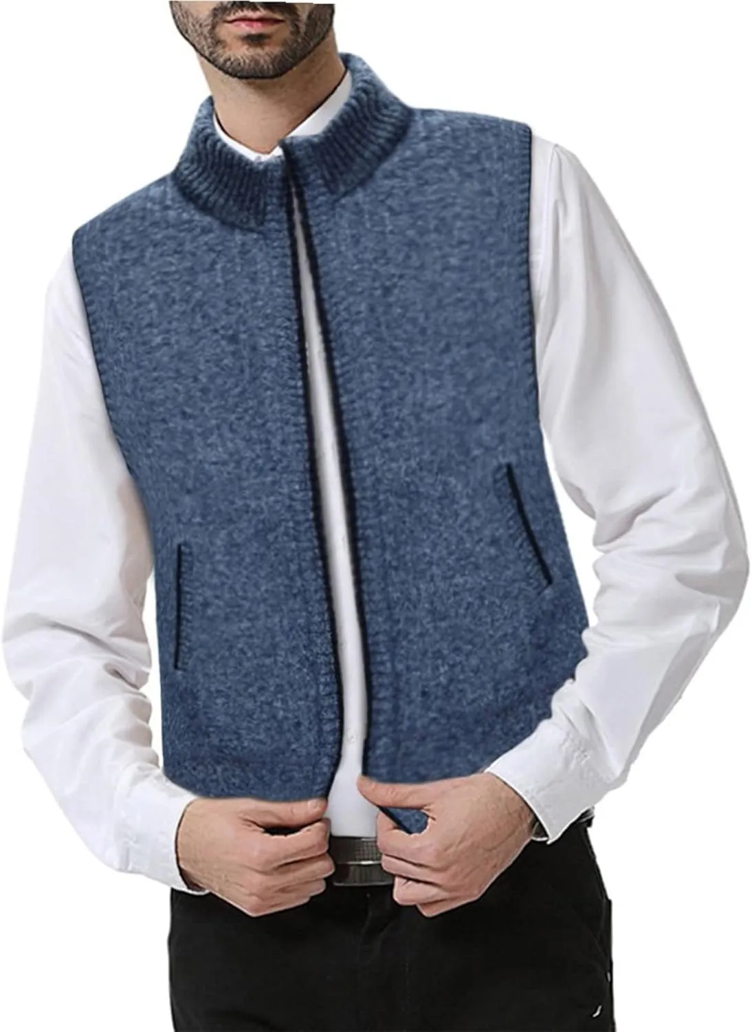 Ymosrh Men's Puffer Vest Packable Golf Vest Warm Outdoor Sleeveless Jacket for Hiking Travel Running Casual Vest, M-4XL