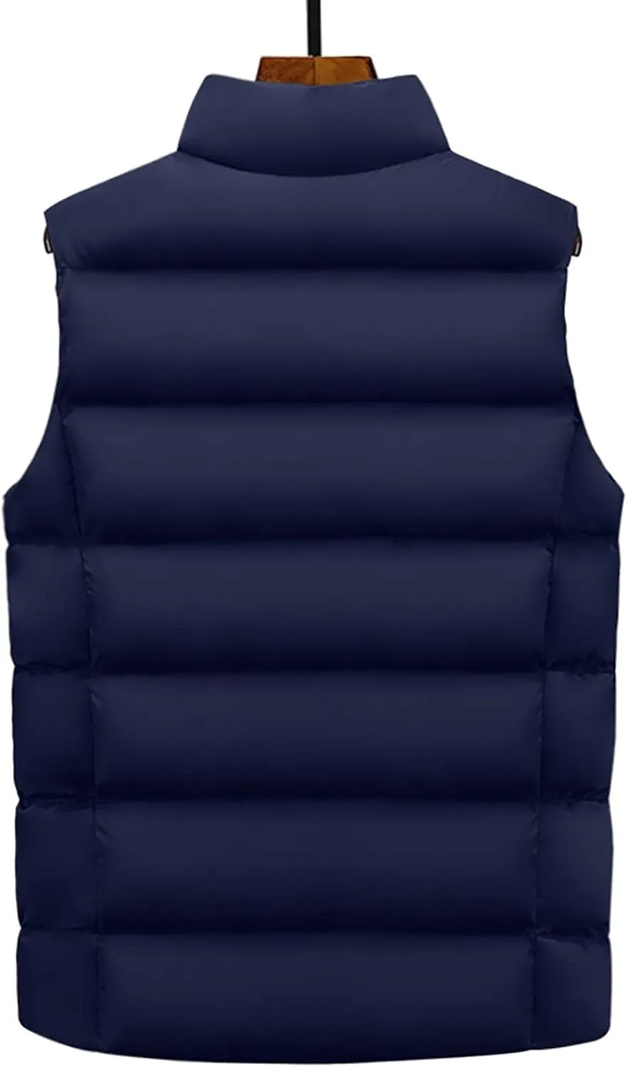Ymosrh Mens Warm Down Vest Sleeveless Jacket Bubble Zipper Winter Outdoor Water-Resistant Coat Outerwear Vests, XXL-5XL