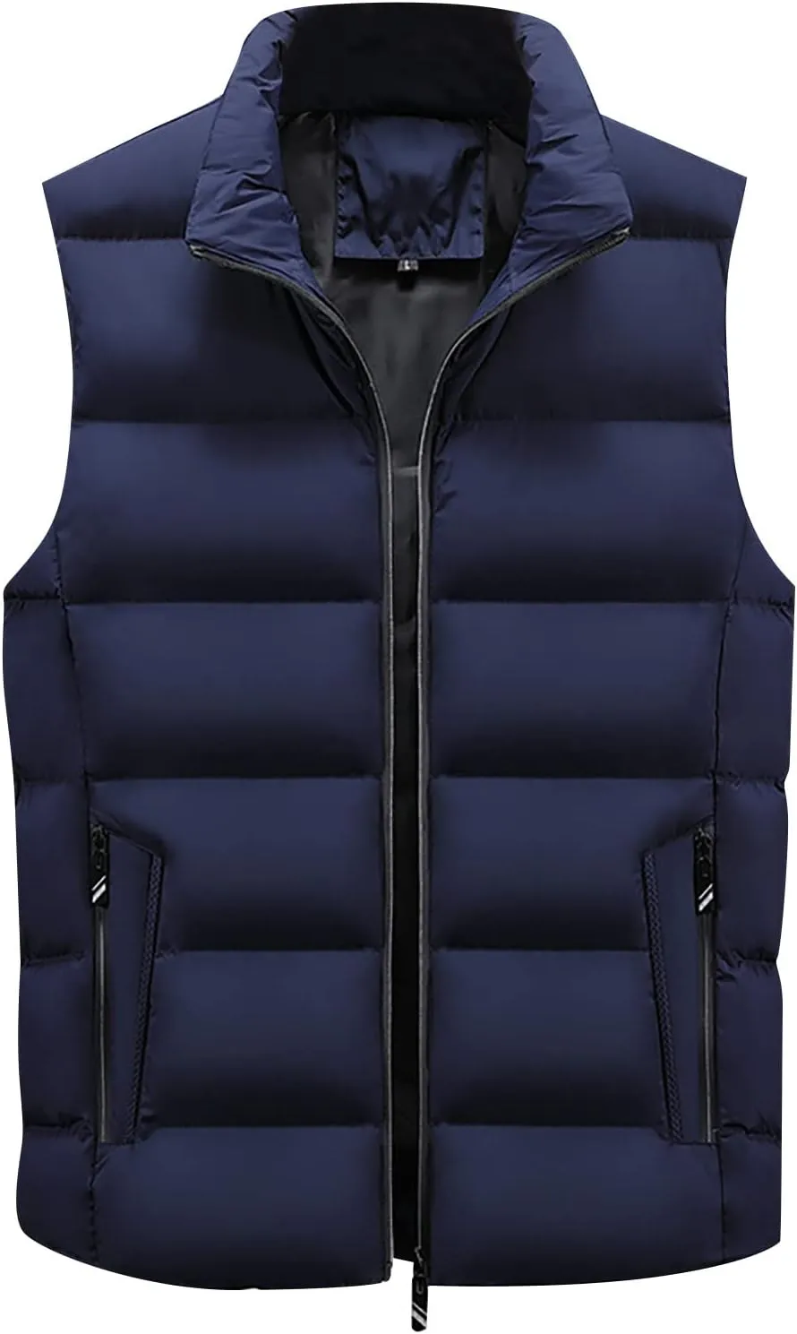 Ymosrh Mens Warm Down Vest Sleeveless Jacket Bubble Zipper Winter Outdoor Water-Resistant Coat Outerwear Vests, XXL-5XL