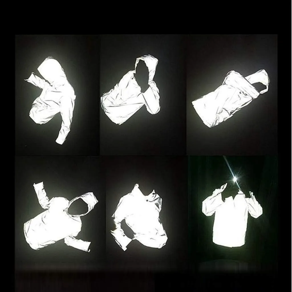 Ymosrh Women's Mens Winter Jackets Reflective Jacket Men/Windbreaker Hooded Streetwear Coat for Men