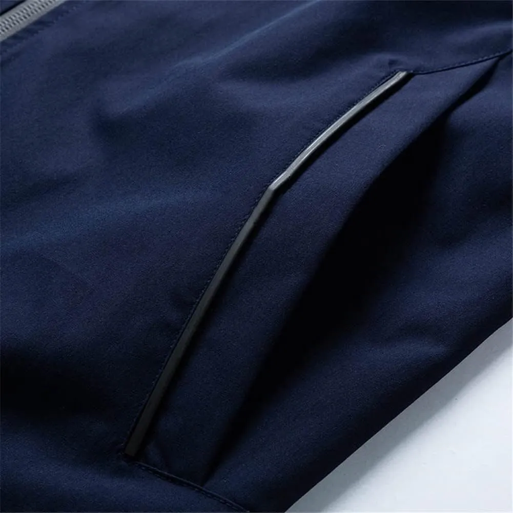 Youllyuu Men's Cargo Jacket Solid Color Windbreaker Bomber Jackets Hooded Outerwear Streetwear