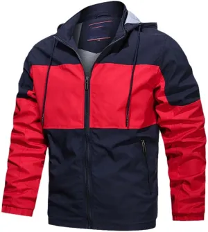 Youllyuu Mens Hooded Jackets Zipper Windbreaker Bomber Jacket Outdoor Streetwear Coats