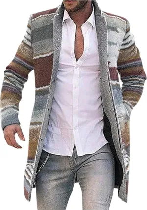 ZYXTIM Men's Floral Pattern Printed Cable Knit Cardigan Shawl Lapel Casual Open Front Button Down Slim Long Sleeve Sweaters