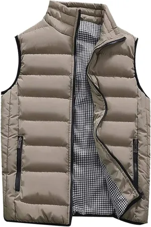 ZYXTIM Men's Winter Thicken Bubble Puffer Vest Lightweight Packable Down Sleeveless Jacket Coats Water-Resistant Outwear
