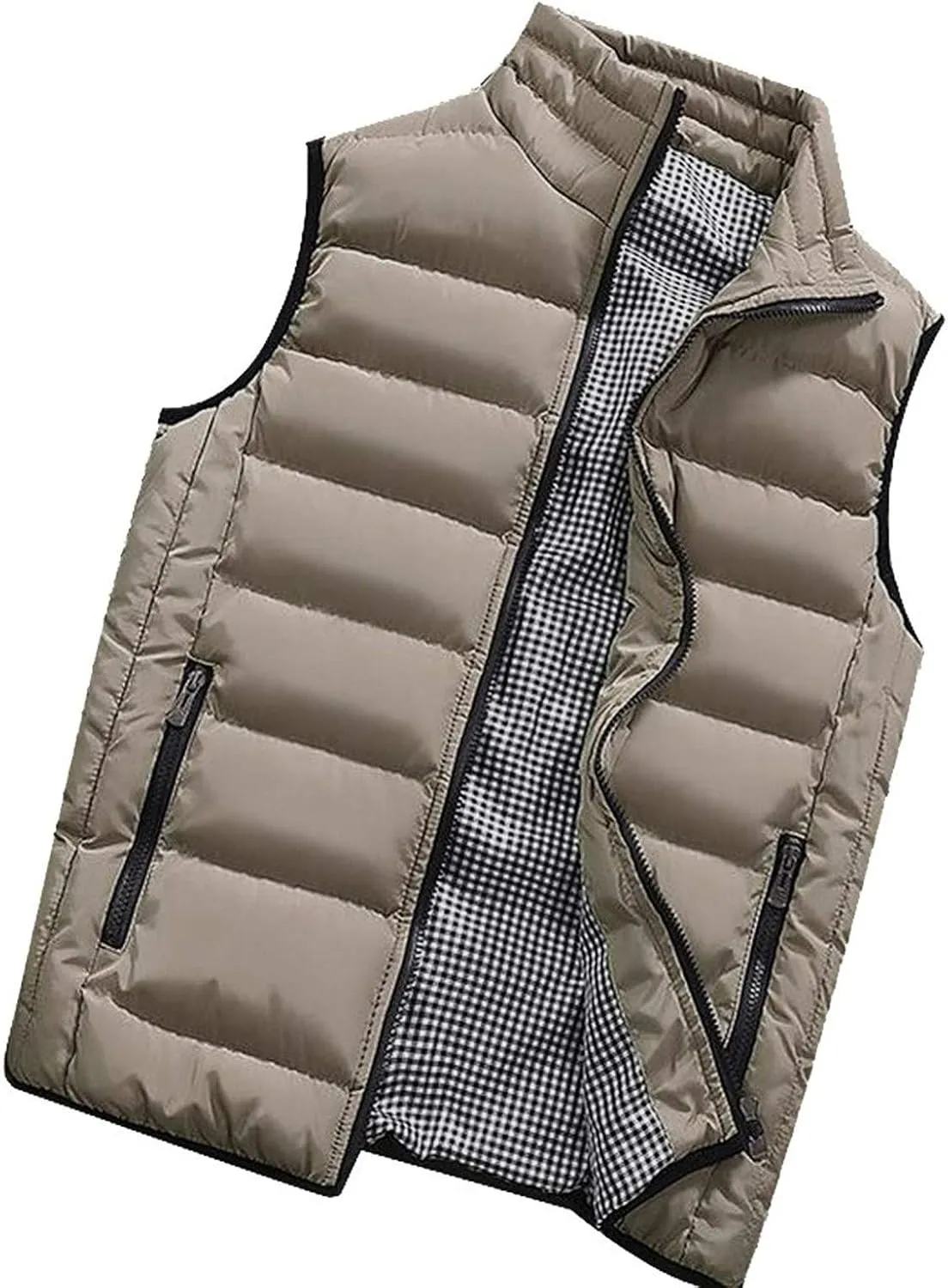 ZYXTIM Men's Winter Thicken Bubble Puffer Vest Lightweight Packable Down Sleeveless Jacket Coats Water-Resistant Outwear