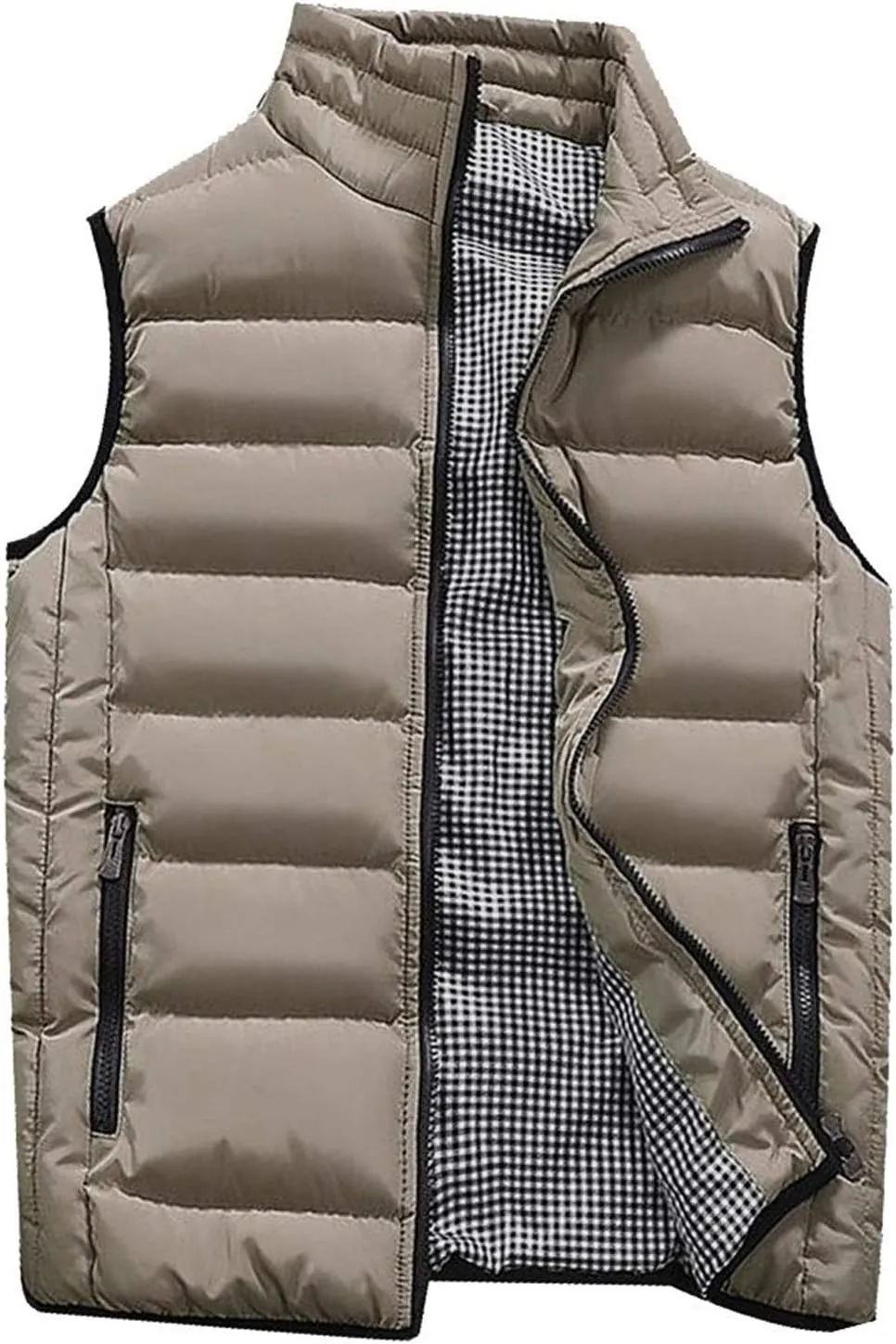 ZYXTIM Men's Winter Thicken Bubble Puffer Vest Lightweight Packable Down Sleeveless Jacket Coats Water-Resistant Outwear