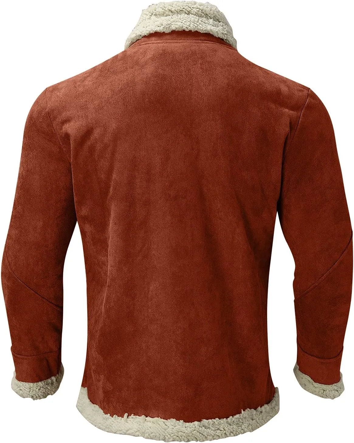 ZYXTIM Warm Winter Jacket for Men Fur Collar Suede Bomber Jackets Heavyweight Fleece Sherpa Lined Zipper Trucker Jacket
